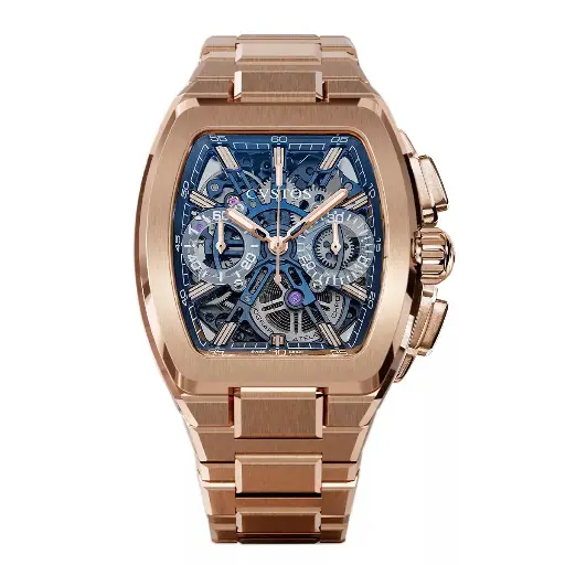 [F00112.4223001#2324] Metropolitan Chrono Rose Gold/Blue SQLT - 42mm 