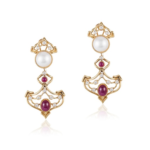 [E1386] Yellow Gold Princessa Gold Drop Earrings