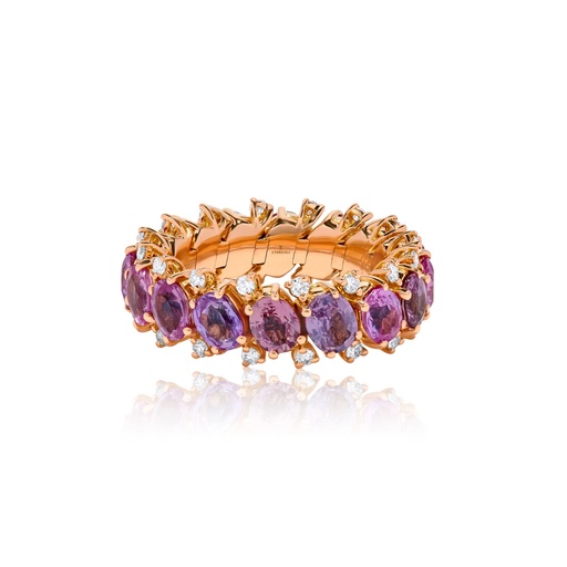 [R-PDA5170-6] Yellow Gold Rosa Eternity Band