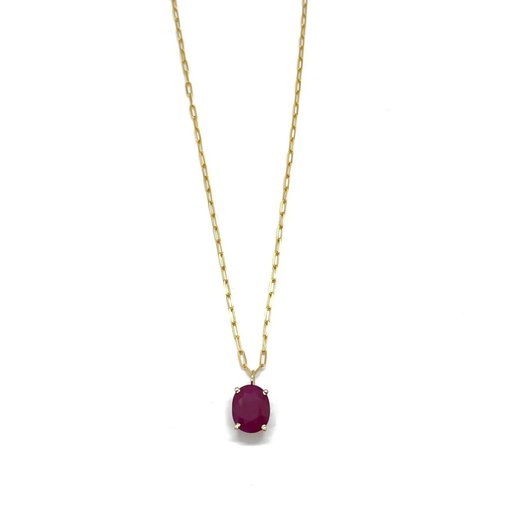 [N-MK51-4] Yellow Gold Ruby Pendant