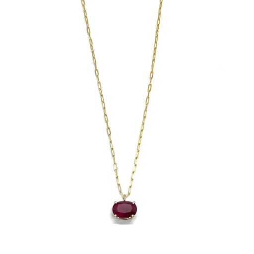 [N-MK51-6] Yellow Gold Ruby Pendant