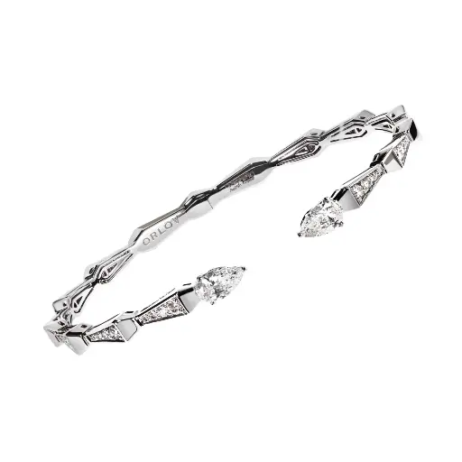 [CSP-BOP?F1#234] Spike Open Full Pavé Diamond Bracelet