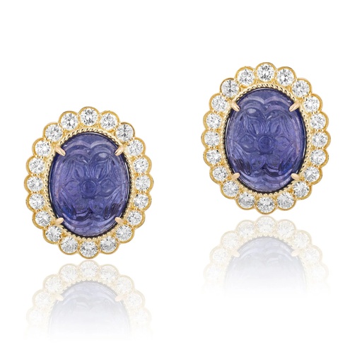 [E-CDZ333] Yellow Gold Thilia Flora Earrings