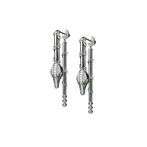 [CCC-EDRWHM] Caresse de Croco Drop Diamond Earrings - White Gold