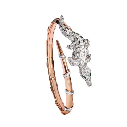 [CCC-BBORF] Caresse de Croco Full Pave Diamond Bracelet - Rose Gold