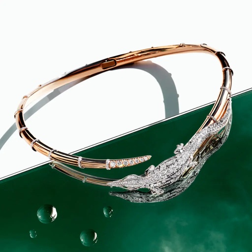 [CCC-OBORFM] Caresse de Croco Full Pavé Diamond Choker - Roe Gold