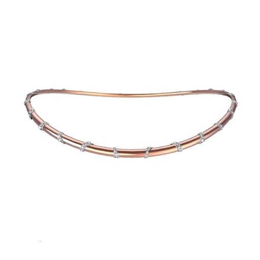 Caresse de Croco Light Pavé Diamond Necklace - Rose Gold