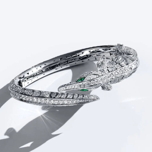 [04B6DM-WG] Croco Dream Full Pave Diamond Bracelet - White Gold