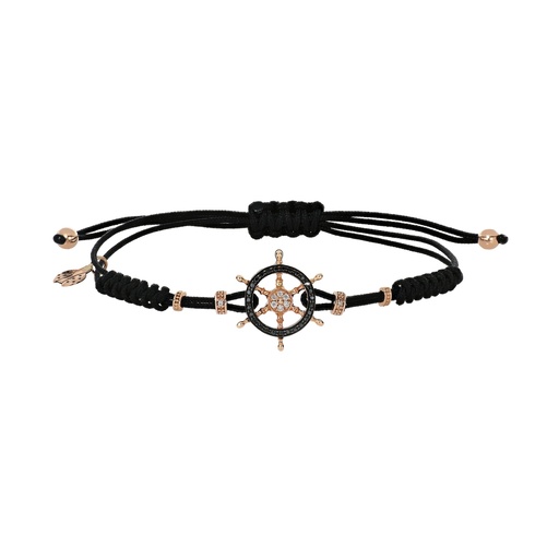 [B903DND.S.X#2428] Rose Gold Ships Helm Bracelet