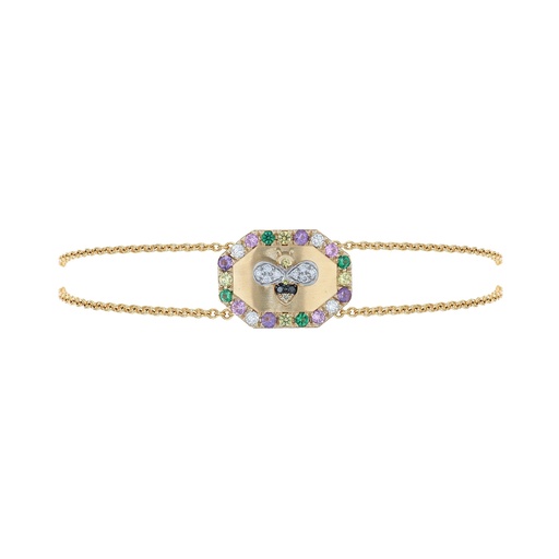 [B951MIX.118ZG#2431] Rose Gold Bee Shield Bracelet