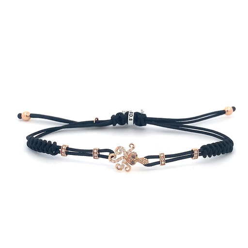 [B190RDBD.S] Rose Gold Small Octopus Cord Bracelet Diamond