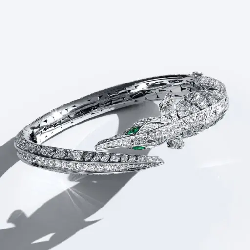 [04B6DM#245] Croco Dream Full Pavé Diamond Bracelet