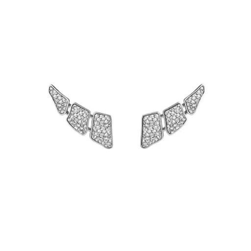 [CSK-E3EWFM] Skin 3 Elements Full Pave Diamond Earrings - White Gold
