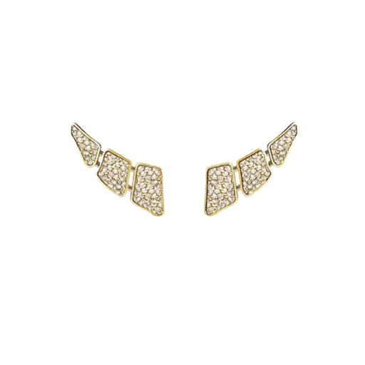 [CSK-E3EYFM] Skin 3 Elements Full Pave Diamond Earrings - Yellow Gold