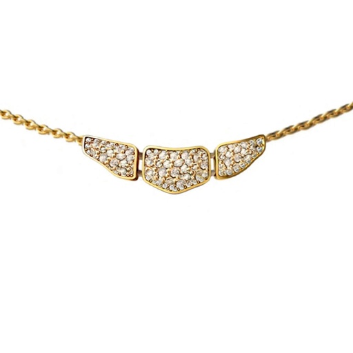[CSK-P3YFM] Skin 3 Elements Full Pavé Diamond Necklace - Yellow Gold