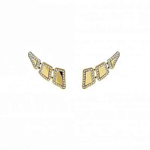 [CSK-E3ERLM] Skin 3 Elements Light Pave Diamond Earrings - Yellow Gold