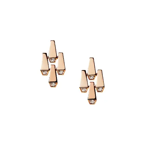 [CSP-E4E?LM#249] Spike 4 Elements Light Pavé Diamond Earrings