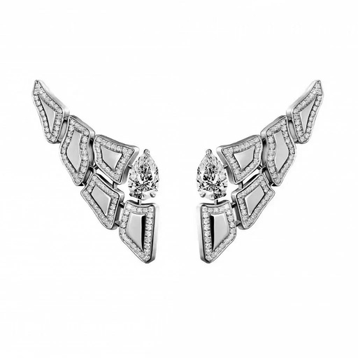 [CSK-E5EWLM1] Skin 5 Elements Light Pave Diamond Earrings - White Gold