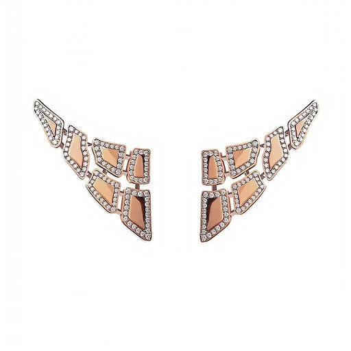 [CSK-E6ERLM] Skin 6 Elements Light Pavé Diamond Earrings - Rose Gold
