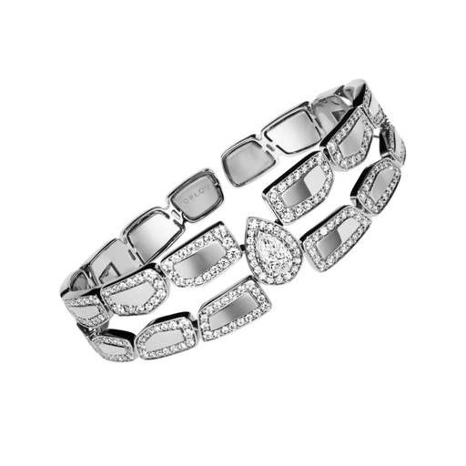 [CSK-B2RWL06] Skin Double Row Diamond Bracelet - White Gold