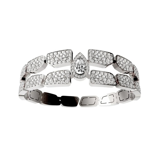 [CSK-B2RRF06] Skin Double Row Full Pave Diamond Bracelet - Rose Gold