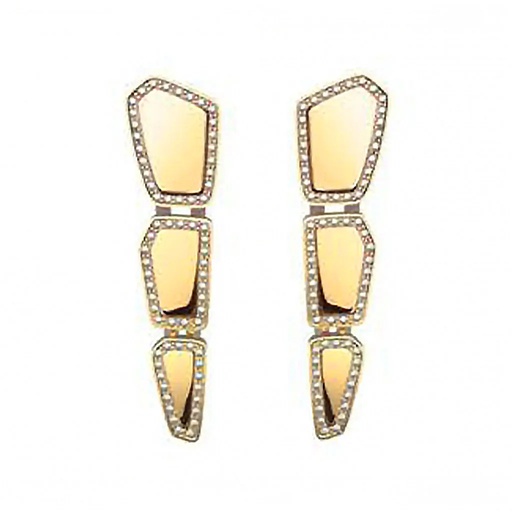 [CSK-EDRYLM] Skin Drop Light Pave Diamond Earrings - Yellow Gold