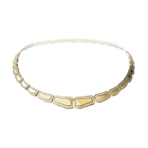 [CSK-N1RYLM] Skin Light Pave Diamond Necklace  - Yellow Gold