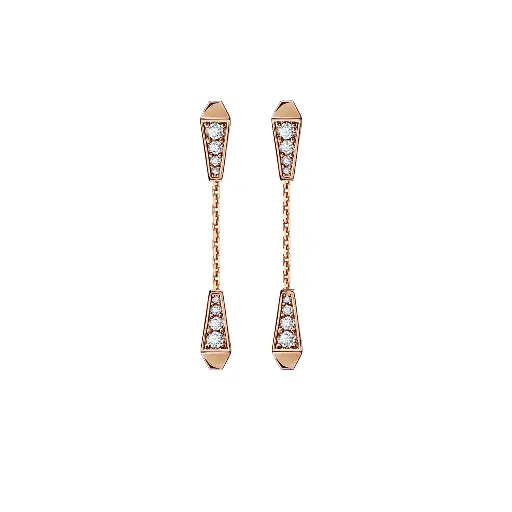 [CSP-ED2?FM#253] Spike Double Drop Full Pavé Diamond Earrings