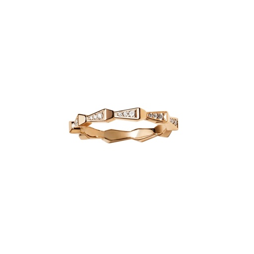 Spike 1 Row Full Pave Diamond Band - Yellow Gold