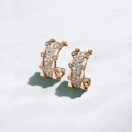 [CSP-E2R?FM#255] Spike Double Row Full Pavé Diamond Earrings