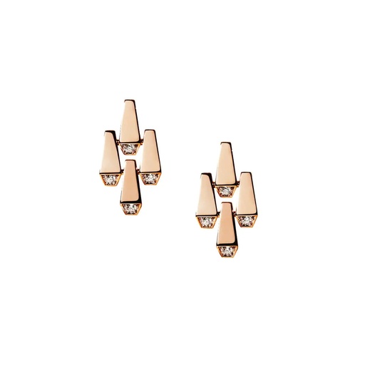[CSP-E4ERLM] Spike 4 Elements Light Pavé Diamond Earrings - Rose Gold