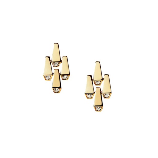 [CSP-E4EYLM] Spike 4 Elements Light Pave Diamond Earrings - Yellow Gold