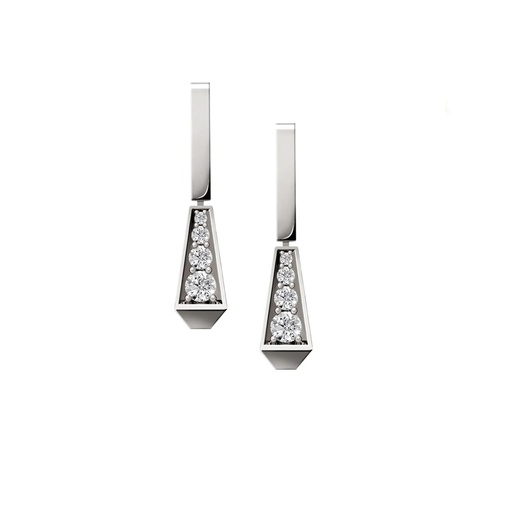 [CSP-EBAWFM] Spike One Bar Fill Pave Diamond Earrings - White Gold
