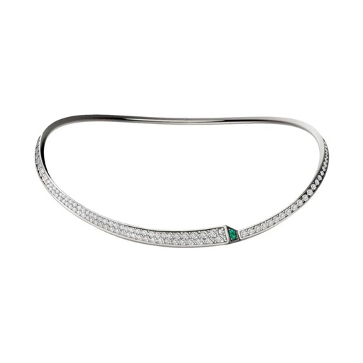 [CSP-OSOWFM] Spike One Full Pave Diamond Choker - White Gold