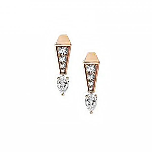 [CSP-ESORFM1] Spike One Full Pavé Diamond Earrings - Rose Gold