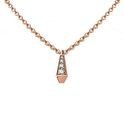 [CSP-P1E_FM-RG] Spike One Full Pave Diamond Pendant - Rose Gold