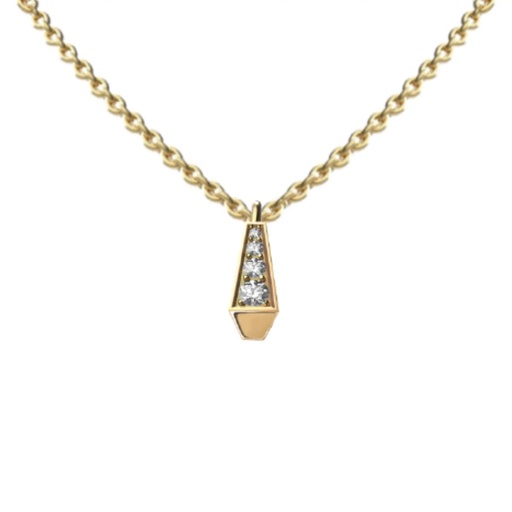 [CSP-P1EYFM] Spike One Full Pave Diamond Pendant - Yellow Gold
