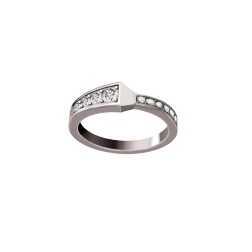 Spike One Full Pavé Diamond Ring - White Gold