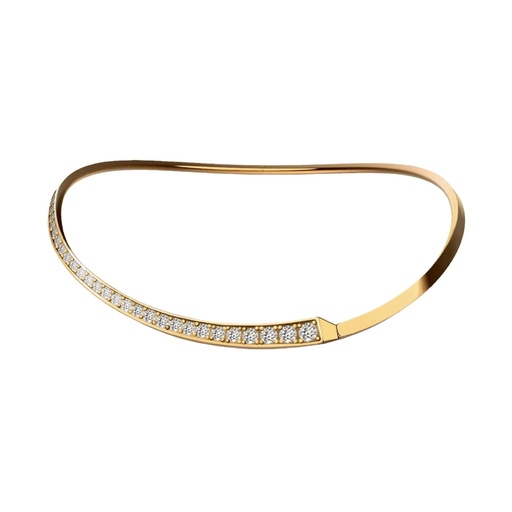 [CSP-OSOYHM] Spike One Half Pave Diamond Choker - Yellow Gold