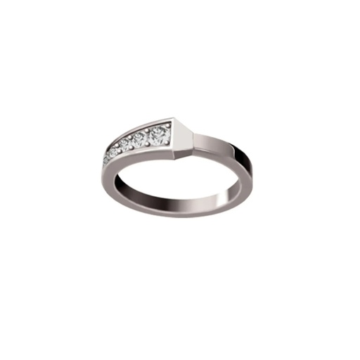 Spike One Half Pavé Diamond Ring - White Gold