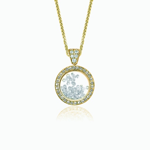 [PWW214X#2647] The Floating Diamond Circle Pendant