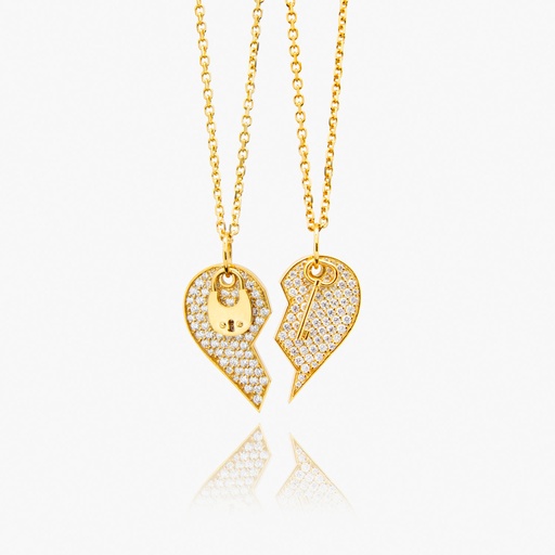 [PYW256X#2648] The Lock and Key Heart Pendant
