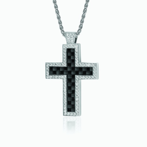 [PWW93X#2672] The Carbon Fiber Cross Pendant
