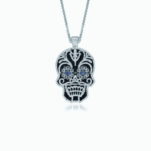 [PWWBS199X#2674] The Carbon Fiber Sugar Skull Pendant