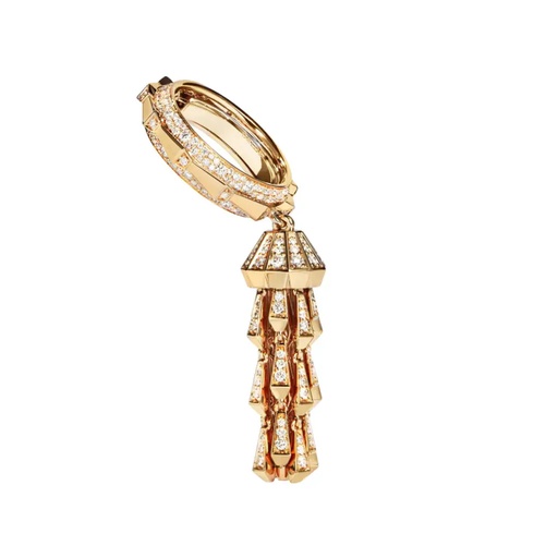 Spike Tassel Full Pave Diamond Ring - Yellow Gold