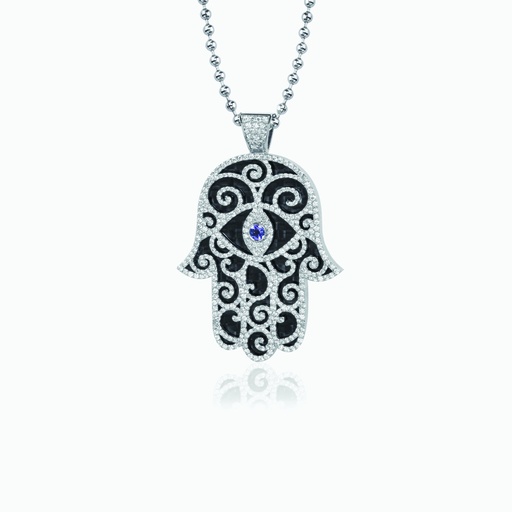 [PWWT184X#2691] The Hamsa Carbon Fiber Pendant