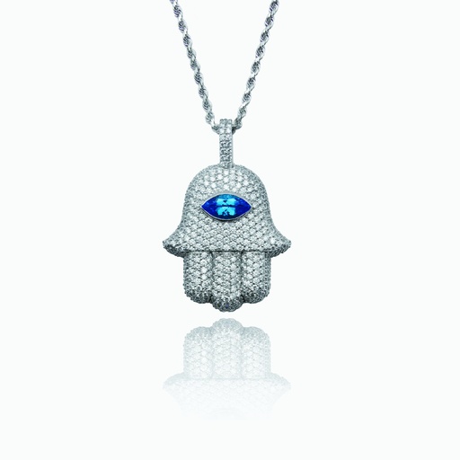 [PWWT184AX#2693] The Blue Topaz Hamsa Pendant