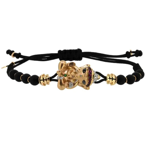 [B705RU#270] Rose Gold Ganesh Diamond Bracelet