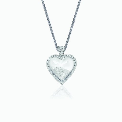 [PWW30BX#2700] The Floating Diamond Heart Pendant
