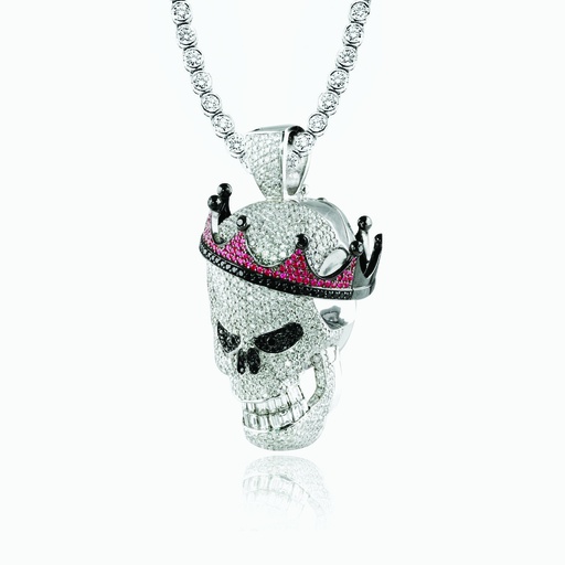[PWW18X#2728] The Skull With Crown Pendant